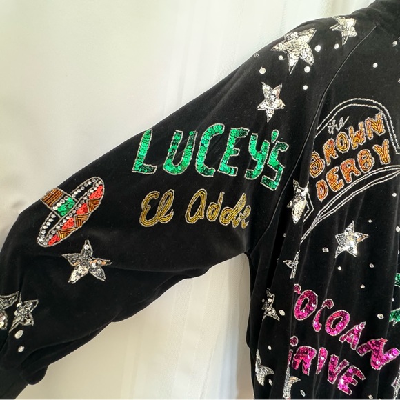 Rare 80’s Bonnie & Boerer & CO Beaded Old Hollywood Nightclubs Velvet Jacket. - Picture 8 of 16